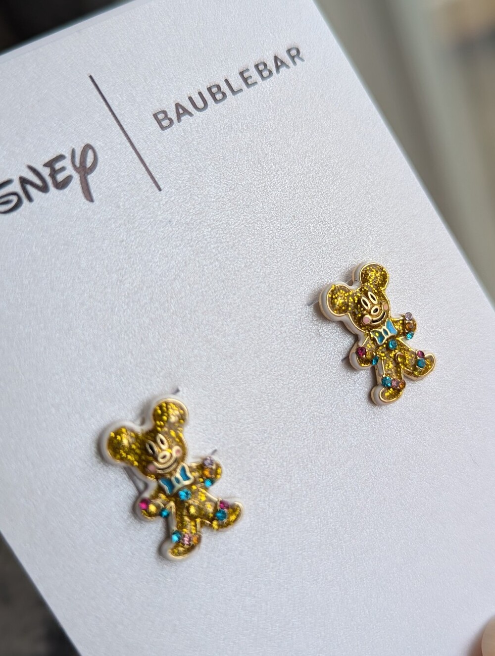 Disney x BaubleBar Gold Mickey Mouse Cookie Cutter Stud Earrings